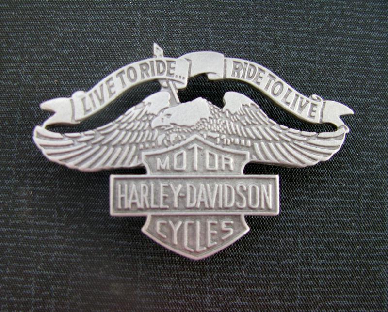 Harley-davidson motorcycles "live to ride ride to live" jacket vest pin