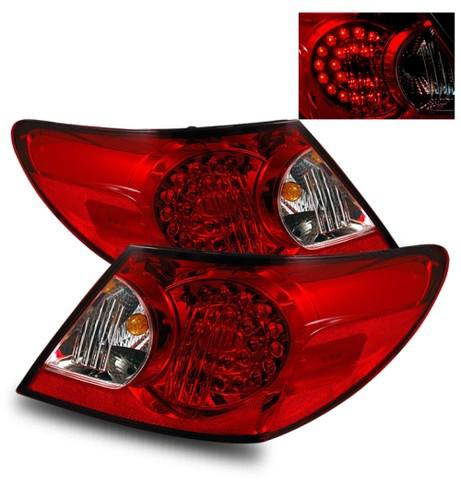07-10 chrysler sebring 4 door sedan euro red clear led tail lights brake lamps