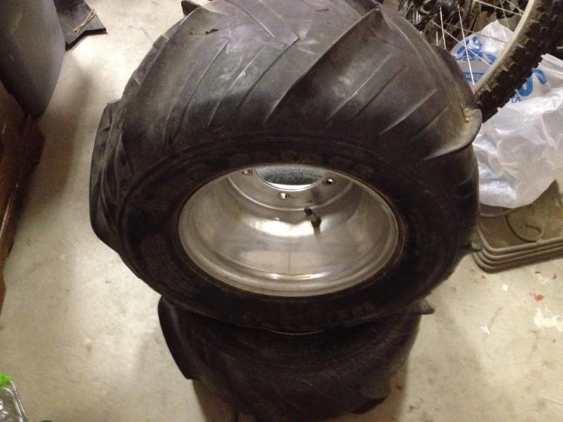 Paddle tires 20x10 quadzilla suzuki lt500r lt250r 5x130 rear aluminum wheel rim