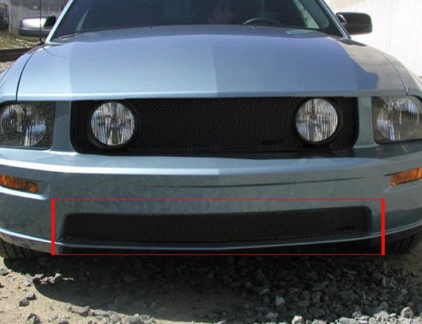 2005-2009 ford mustang gt grillcraft black grille 1pc bumper mx grill for5023b