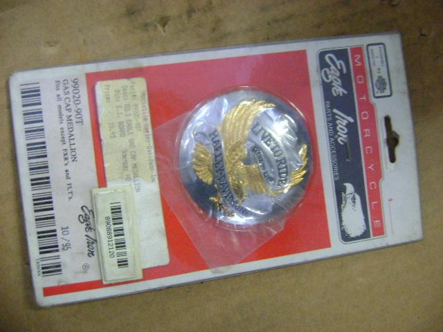 Harley new gold eagle gas cap medallion 99020-90t flh fxd dyna touring classic