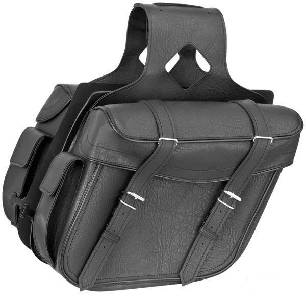 River road synthetic leather momentum reinforced saddlebags classic large slant