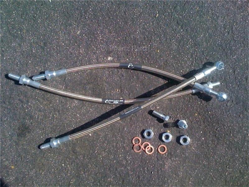 Mg b stainless steel braided brake hose set 62-80