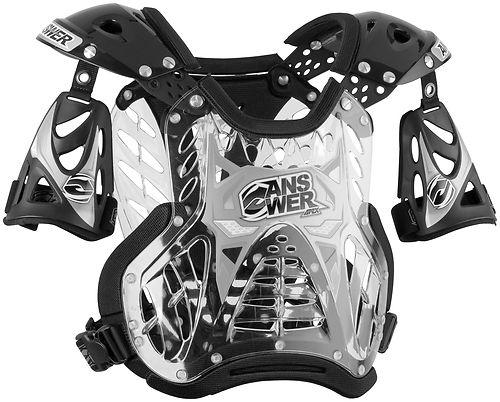New answer-racing apex deflector chest protector, clear/black, xl/180-250 lbs