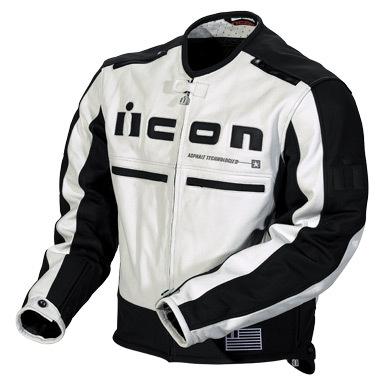 Icon motorhead white leather motorcycle jacket xl extra large