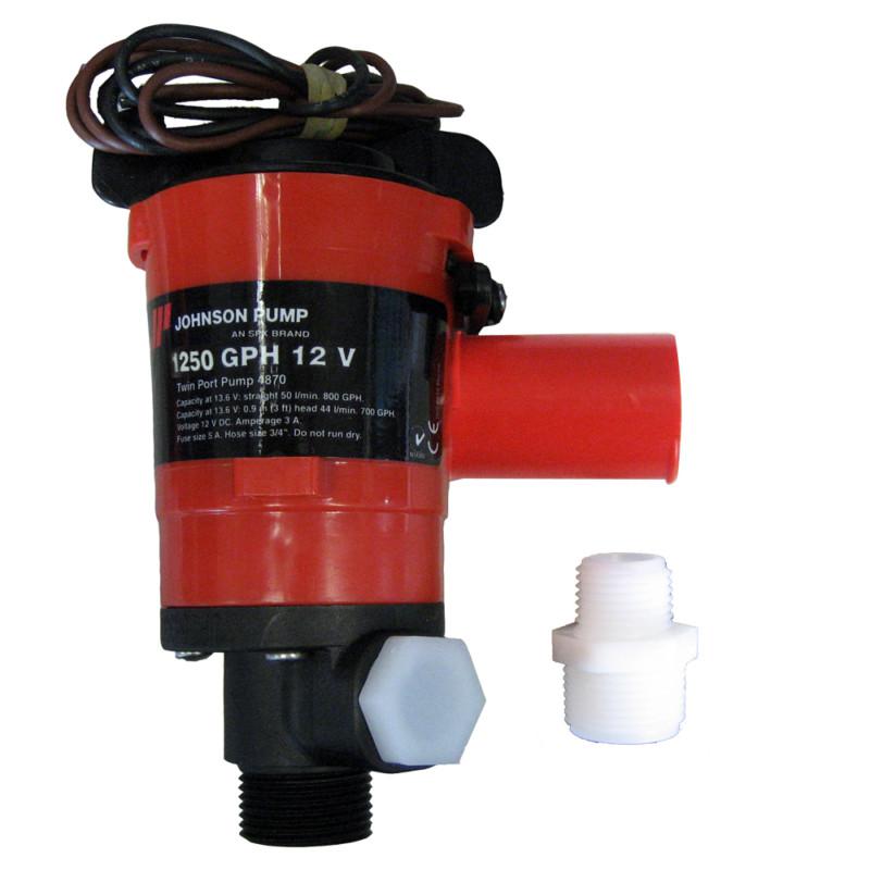 Johnson pump twin port 1250 gph livewell aerating pump - 12v 48103