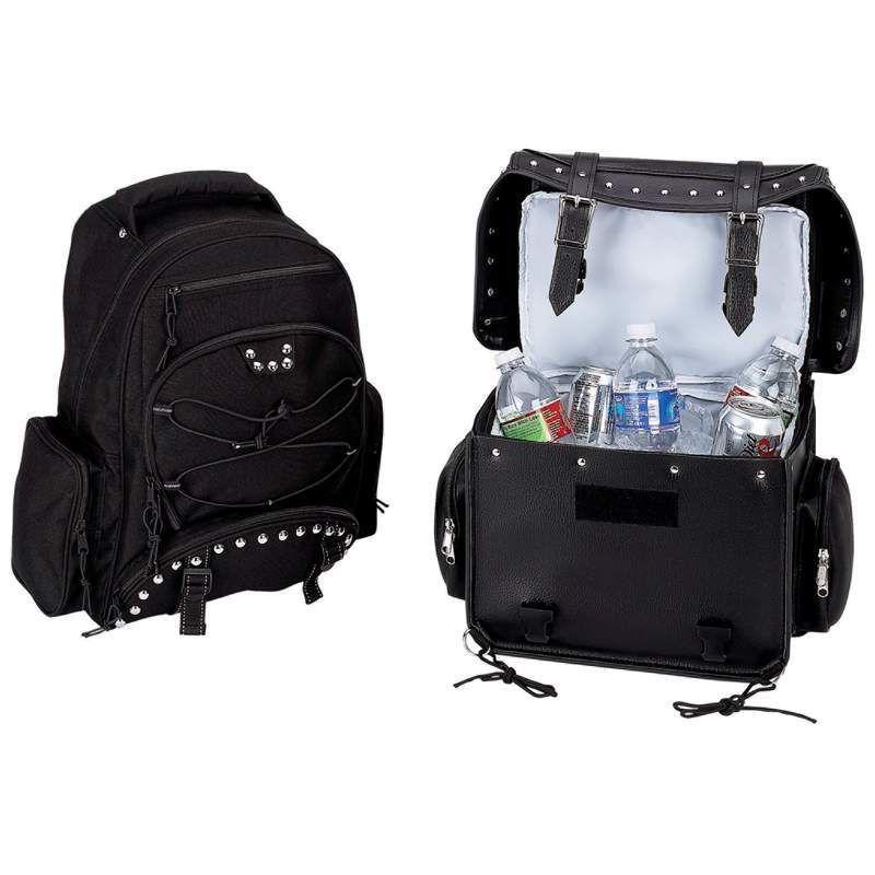 New heavy duty motorcycle cooler trunk bag & backpack set honda harley yamaha