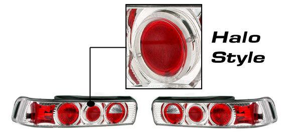 Chrome 90-93 acura integra 2dr coupe altezza tail lights lamps left+right halo