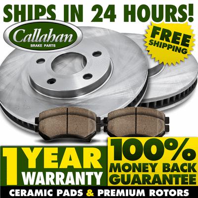 Front kit-premium callahan oe high quality blank brake rotors quiet ceramic pads