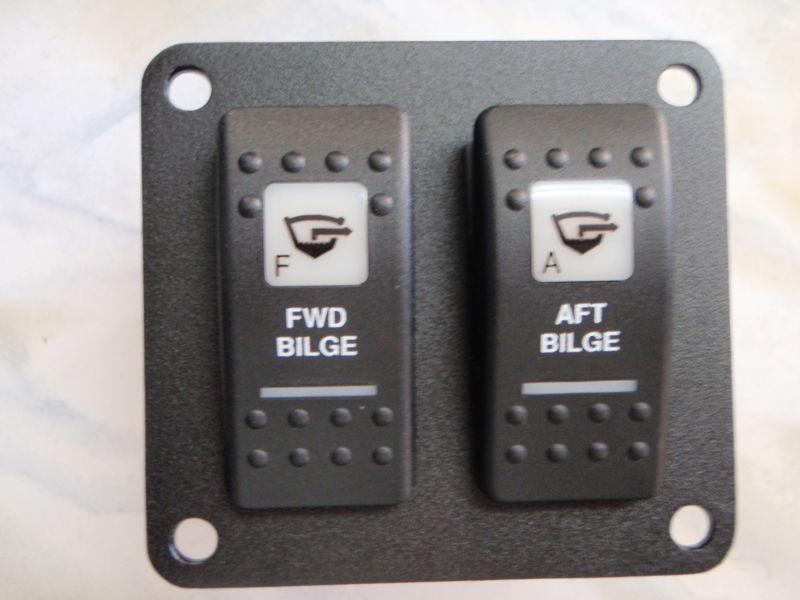 Bilge switch panel manual auto on/on  fwd and aft bilge carling contura black 