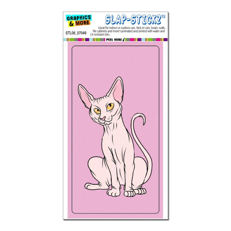 Sphynx cat on pink - pet - slap-stickz™ car window locker bumper sticker