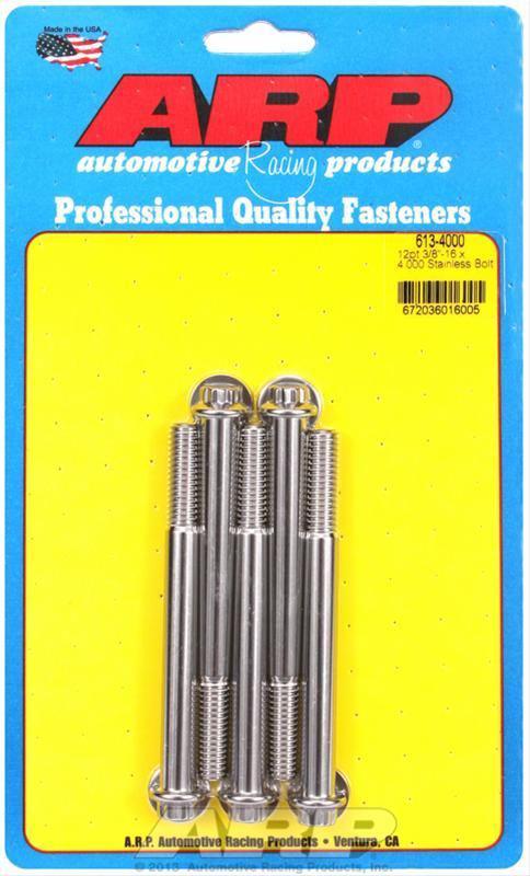 Arp bolts 12-point head stainless 300 polished 3/8"-16 rh thread 4.000" uhl