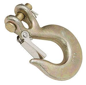 Ten grade 70 5/16" clevis slip hooks with safety latch - winch safety chain tow 