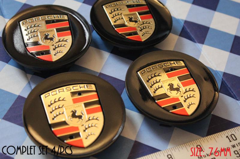 Porsche black/color badge wheel hub caps center boxer cayenne 911 993 996 4x