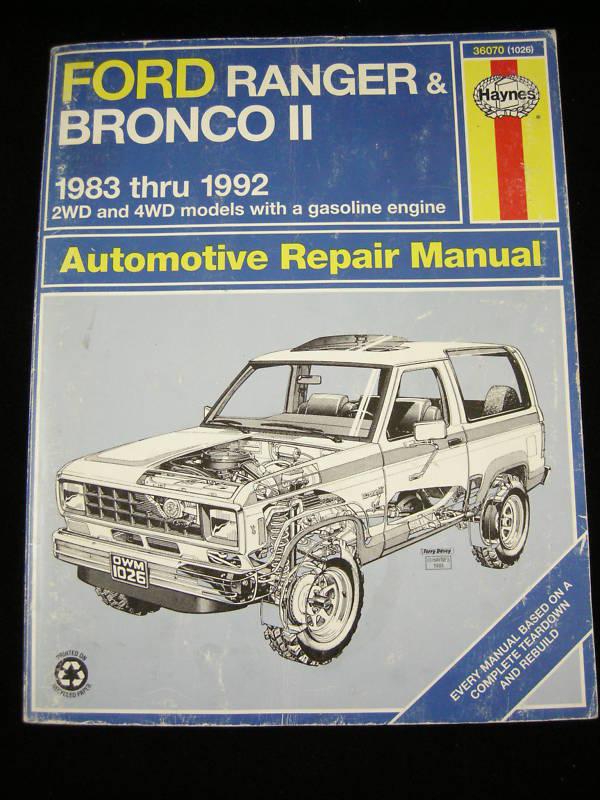 Haynes "1983-1992 ford ranger & bronco ii" repair manual