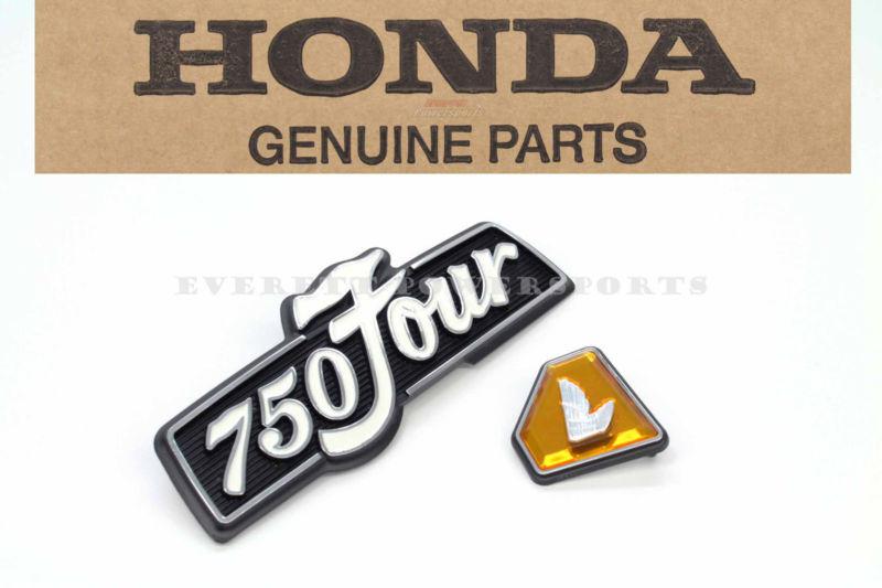 New honda left side cover emblem set 72-76 cb750 k 750 four oem badges #z18