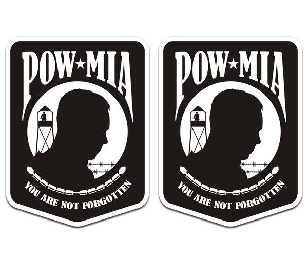 Pow mia decal set 3"x2.2" military prisoner war memorial vinyl sticker pm1 u5ab