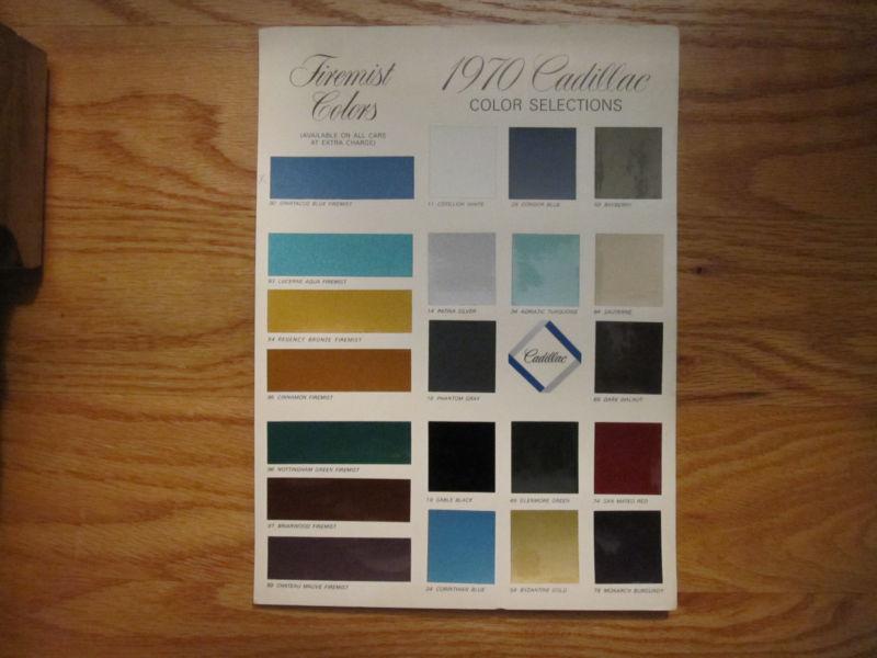 Cadillac-1970 firemist color selections-chart