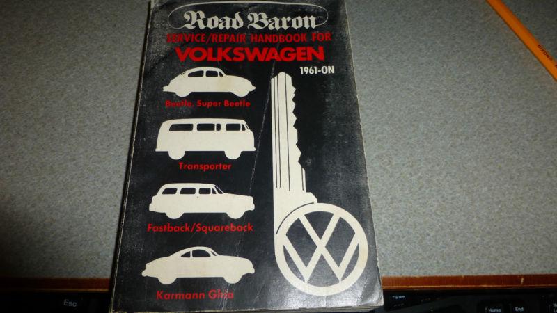 Vw volkswagon road baron beetle ghia service repair handbook manual 1961 & on