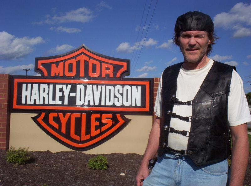 Leather motorcycle biker vest-plain black-men's size 2x--lace up side adjustment