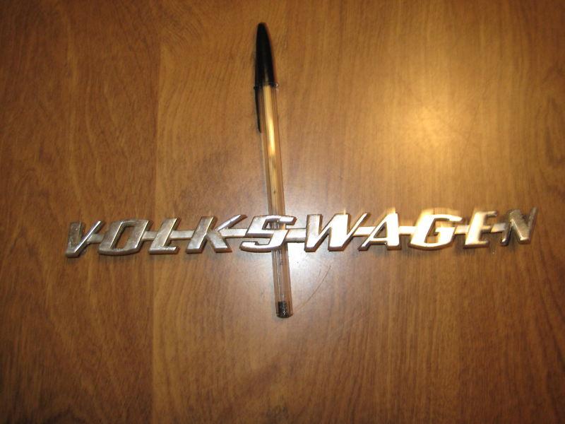 Vintage vw volkswagen old beetle rear hood/deck chrome metal emblem/lettering