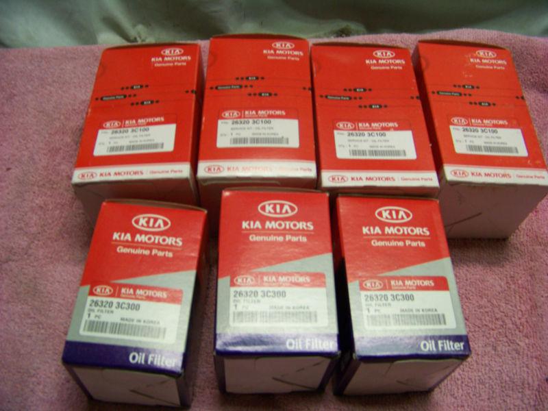 4 genuine kia cartridge oil filter oem # 26320-3c100 & 3 2630-3c300