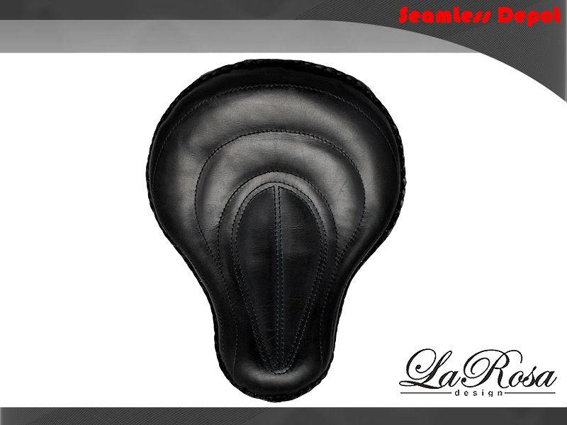 16" larosa black leather bates style harley softail chopper bobber solo seat