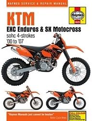 Haynes service manual for ktm exc enduros & sx motocross 00 01 02 03 04 05 06 07