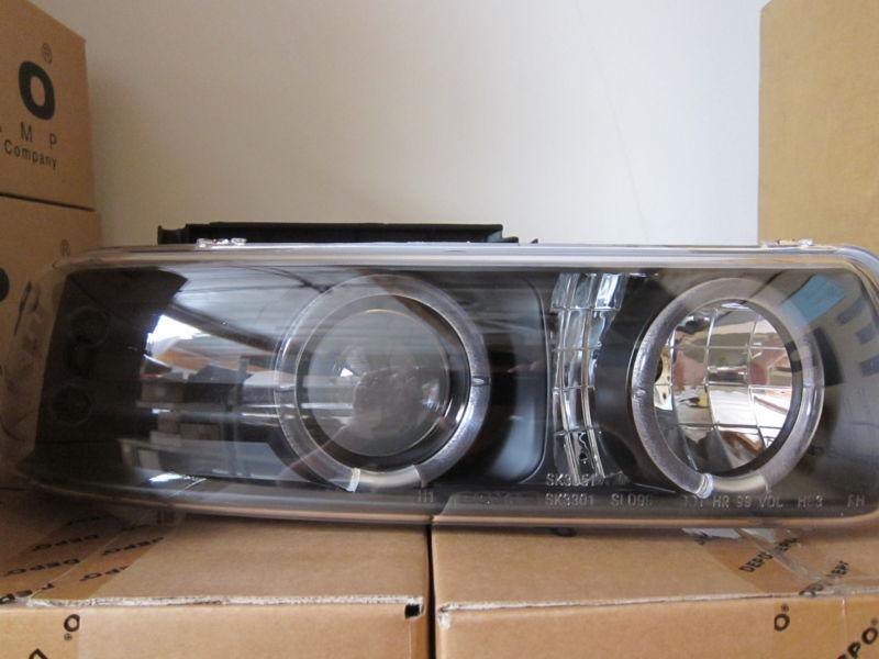 Chevy silverado 1500/25001999-2002 halo led projector headlights black sale!