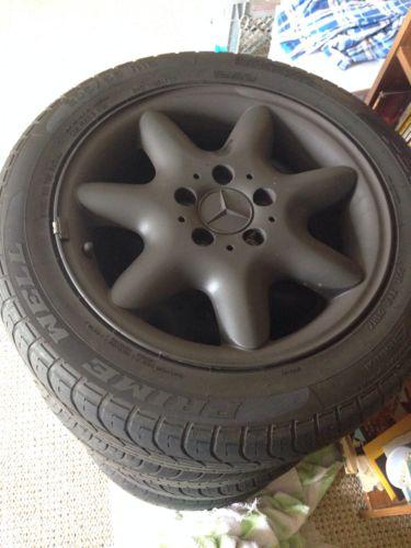 Mercedes 17 inch oem stock black rims with tires 5-112