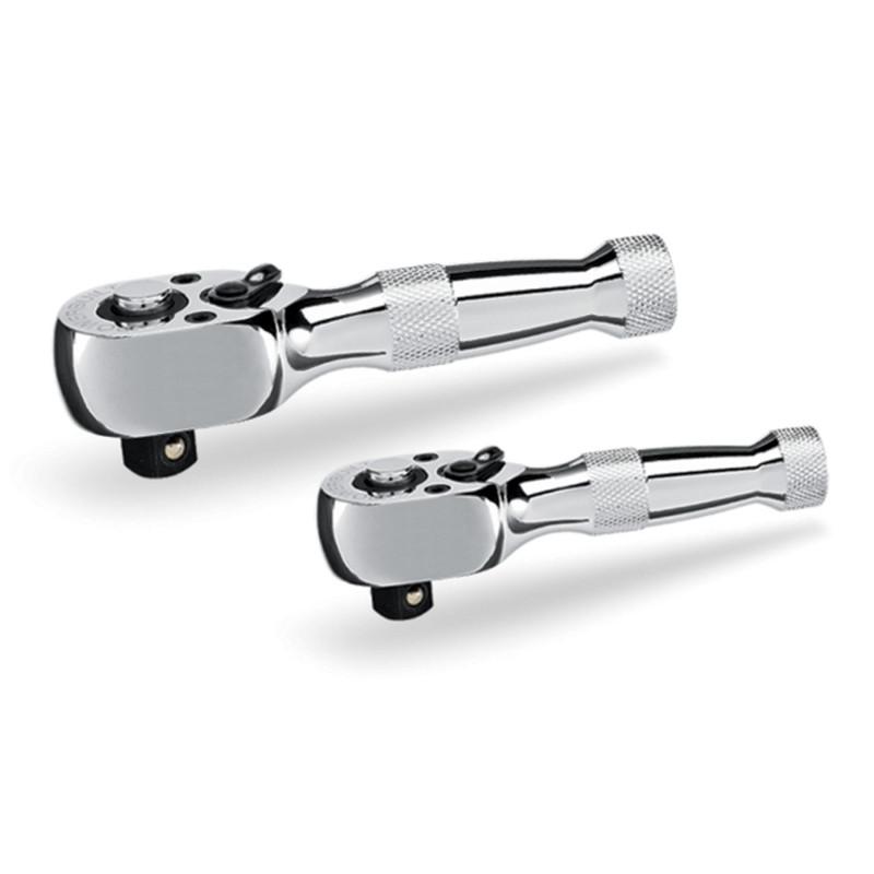 Powerbuilt® 2 pc. stubby length ratchet wrench set 1/4 & 3/8 drive - 640927