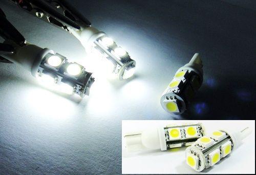 2x white high power 9 smd led t10 168 194 bulb license plate light dome map step