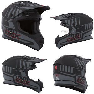 Mx helmet ckx tx-228 ace black/grey mat xlarge off road dirt bike motocross