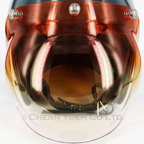Crown snaps uv gradient orange bubble helmet shield visor face mask for agv afx