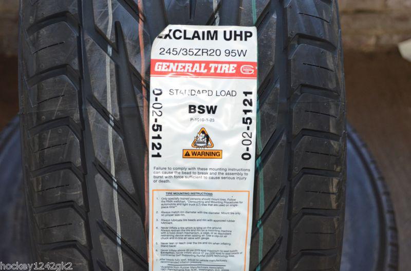 1 new 245 35 20 general exclaim uhp tire