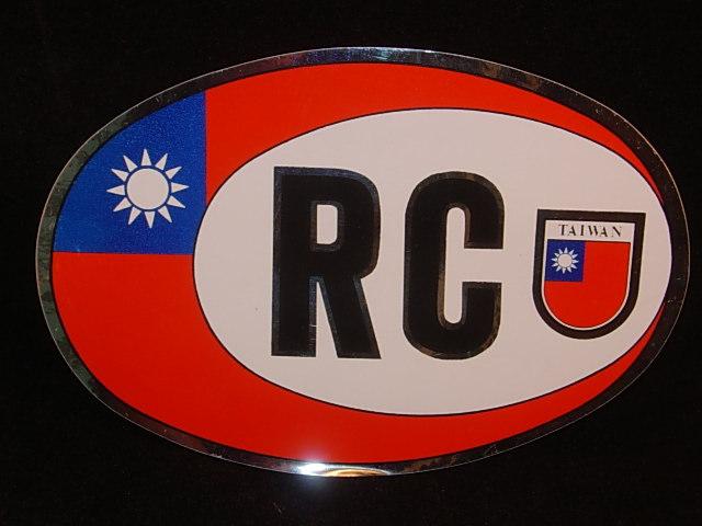 Rc taiwan sticker decal bumper/window car oval country flag code !
