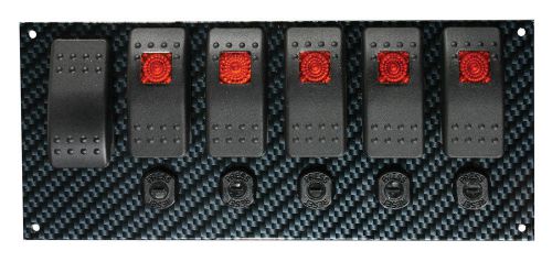 Moroso dash mount switch panel 3-7/16 x 8 in carbon fiber look p/n 74193