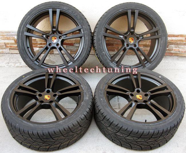 22" porsche panamera turbo ii style wheels rims tires matte black new 
