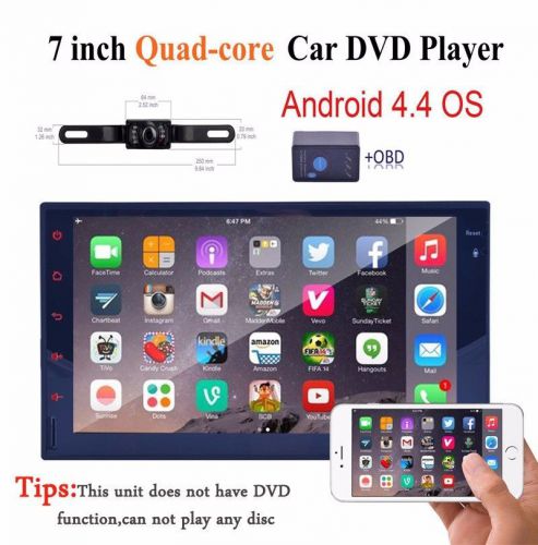 Cam+quad-core 7&#034; android 4.4 car player radio stereo gps wifi 3g mirror link+obd