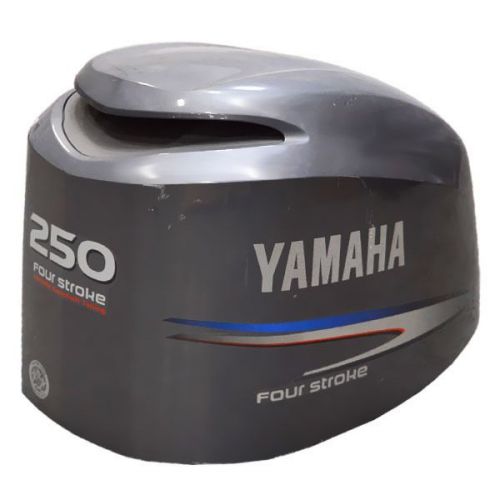Yamaha four stroke 250 hp gray marine outboard boat engine top cowling cover