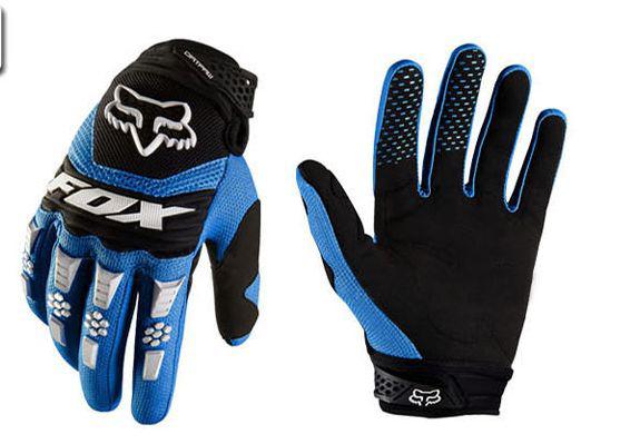 New white full finger bike bicycle cycling motorcycle sports gloves blue#2