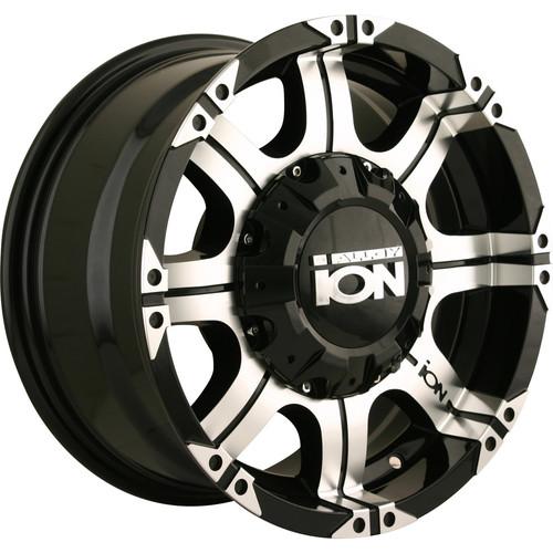 18x9 black alloy ion style 187 5x4.5 & 5x5 -12 wheels open country mt 38