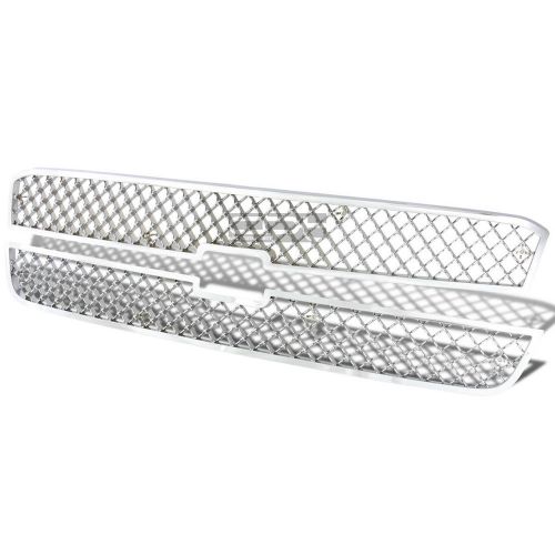 For 03-05 silverado ld/hd/avalanche chrome front bumper frame mesh grille cover