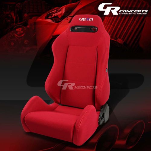 Nrg type-r red reclinable sports racing seats+mounting slider driver left side
