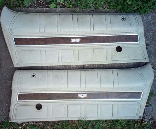 1973 impala chevrolet interior door panels, right &amp; left, white with wood trim