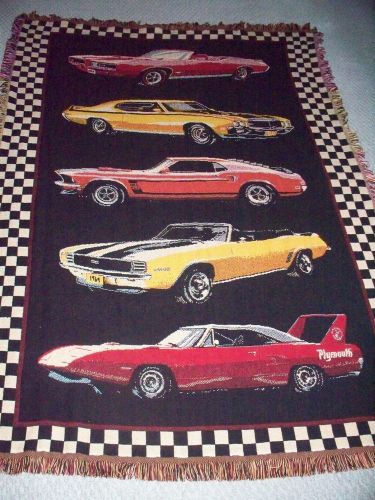 Vintage plymouth 1969 car throw blanket / wall hanging