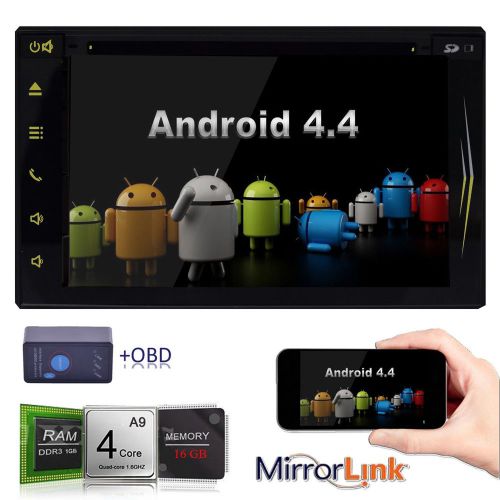 Capacitive android 4.4 car dvd player gps wifi quad core mirror-link radio+obd2