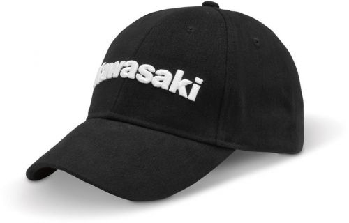 Kawasaki 3d embroidered logo adjustable hat black k006-4056-bkns