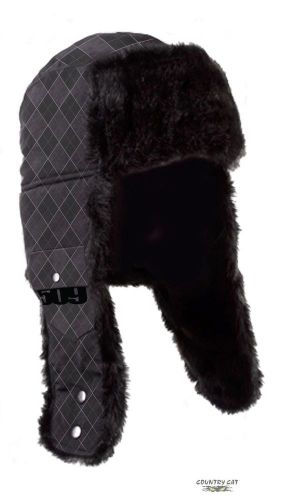 509 trapper faux fur hat beanie - black - adult men&#039;s one size - 509-hat-f2b