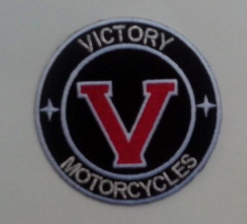 Victory motorcycle v metal 3 inch round patch.unique. nice new!!!!